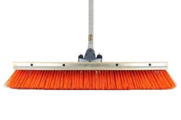 30″ Coarse Safety Orange Push Broom (6 Pack) - FlexSweep
