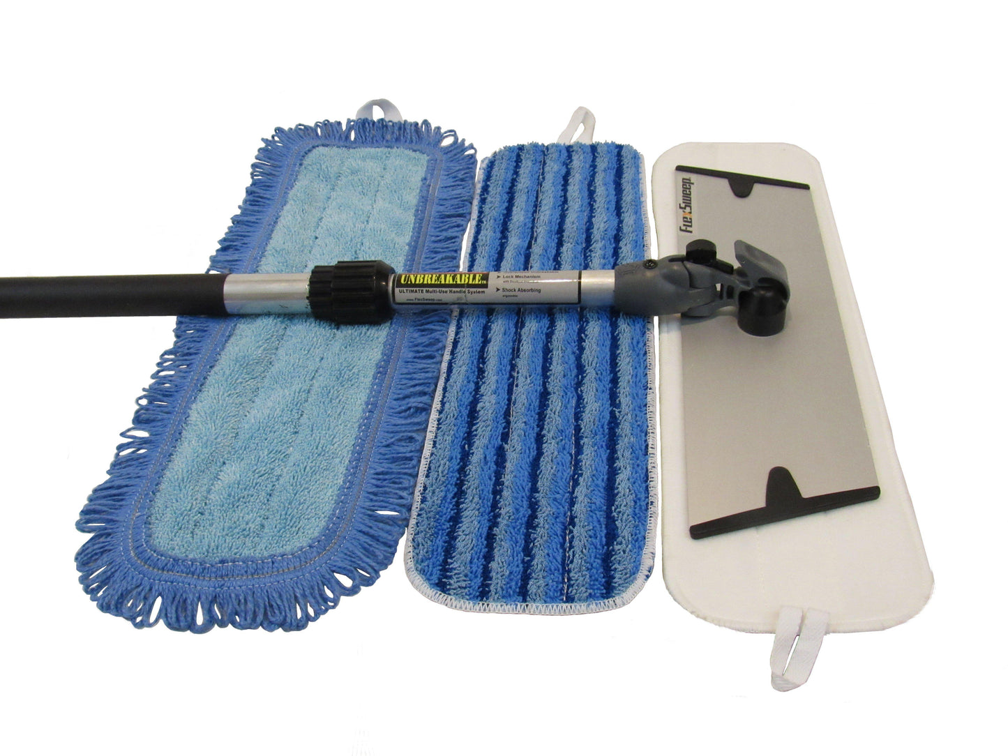 Easy-Clean™ Snap-On™ Flat Mop and Scrub Brush Kit (3 Pack) - FlexSweep